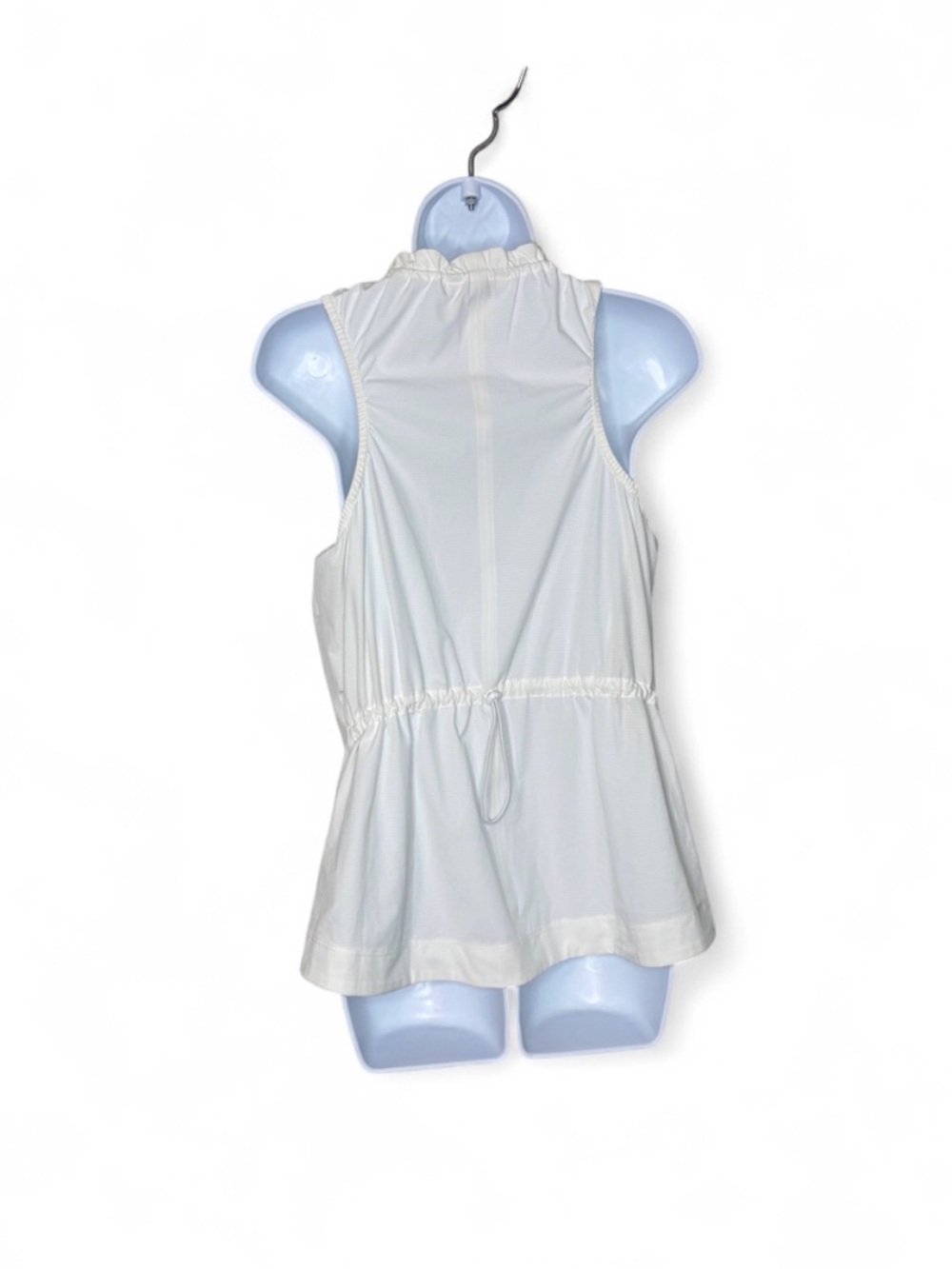 Athleta Boundless High Neck Ruffle Tank Top Bright White Size Small S - Picture 3 of 5